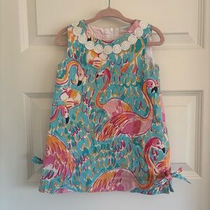 Lilly Pulitzer Blue and Pink Flamingo Dress
